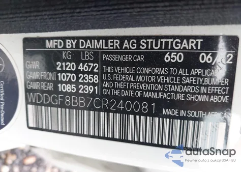 2012 Mercedes-Benz C 300 Luxury 4Matic/Sport 4Matic из США, поврежденный, VIN WDDGF8BB7CR240081